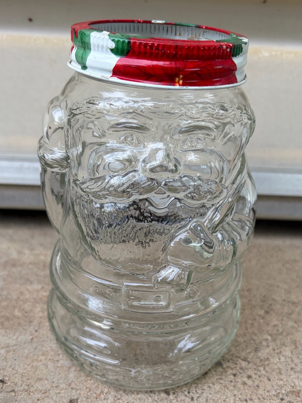 Vintage Kraft General Foods glass Santa Clause Mayonnaise jar